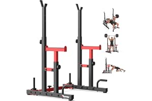 PASYOU Justerbart knäböjningsställ, slitstarkt gymställ, multifunktionsviktställ med spotters, push-up bärbar styrketräning hantelställ, maxbelastning 250 kg