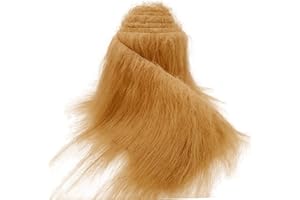 DOIOVE Tela de piel sintética para manualidades Jengibre, Peluche artesanal peludo 10 x 170 cm para DIY Santa/Barba de gnomo, traje de piel, disfraz de cosplay de Halloween de Navidad hecho a mano