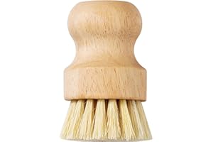 RUNFENG 1 Pieza Madera Cepillo para Verduras,Cepillo Fregar Platos,Limpieza Utensilios Cocina para Platos Ollas Sartenes Fregaderos de Sartén Frutas,Fácil Patatas Cerdas de Sisal