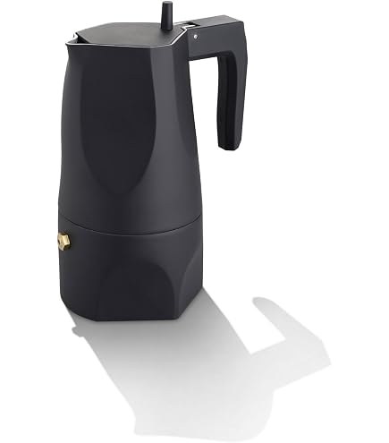 Alessi DL02/6 B Cafetière Espresso Poignée/Poeau Fonte d'Aluiniu