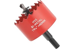 GARHWAL Bi-Metall-Lochsäge 40mm, Bohrkrone, Lochbohrer, mit Dreiecksschaft Adapter und Zentrierbohrer - Präzises und schnelles Schneiden von Holz, Kunststoff, Gipskarton, dünnen Metallplatten und mehr