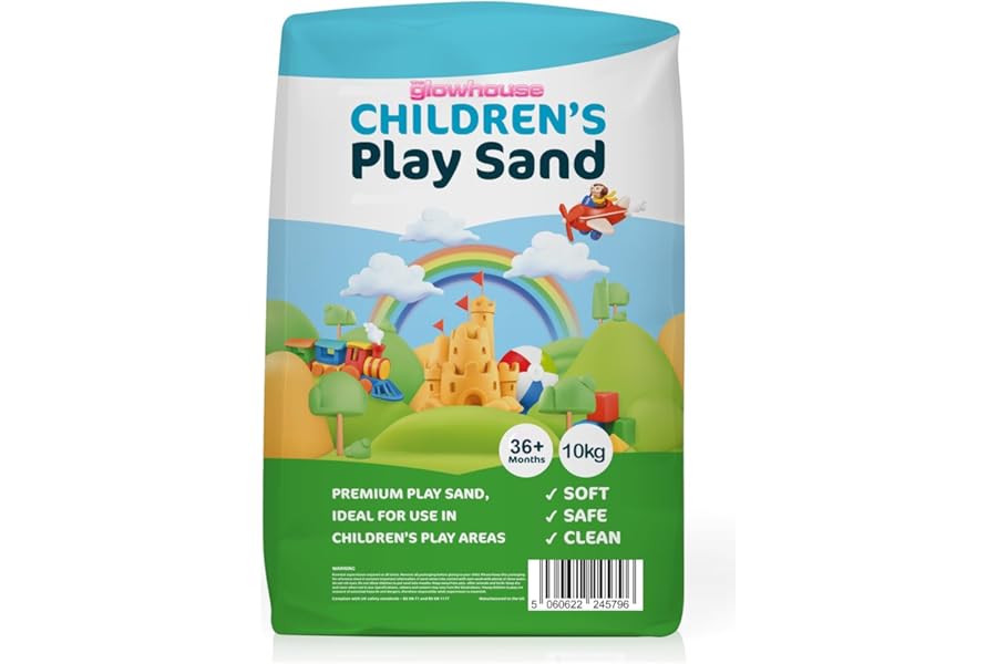 The Glowhouse Childrens Play Sand for Soft Play Kids Non Toxic Play Sand, Sand Bags for Sand Pit and Other Play Areas (Medium)