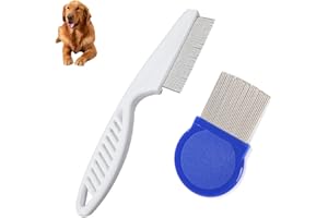 lumcov 2 Stücke Flohkamm für Hunde & Katzen,Nissenkamm für Haustiere,Entfernen Sie Flöhe und Zecken einfach und effektiv mit unserem Kamm-Set