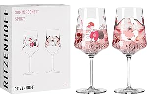 Ritzenhoff 3461002 Verre à apéritif 500 ml - set de 2 - série Sommersonett N° 2-2 pièces avec motif de fleurs - Made in Germany