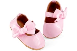 LACOFIA Baby Girls First Walking Shoes Infant Ballerina Anti-Slip Bowknot Princess Prewalker Shoes