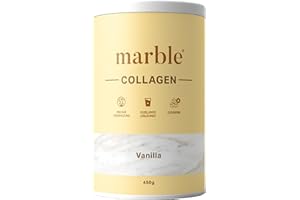 ‎MARBLE marble Collagen Powder 450 g - Collagen Peptides - 60 Days Risk-free Test - Amino Acids Complex High Dose - Collagen Powder in Cardboard Box without Plastic Spoon - Vanilla