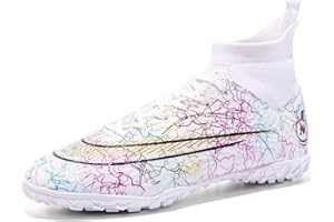 MIKRYDCO Astro Turf Football Boots for Boys Womens Soccer Boots Professional Training High-Top Shoes Outdoor Indoor Athletic Girls Spikes Trainers