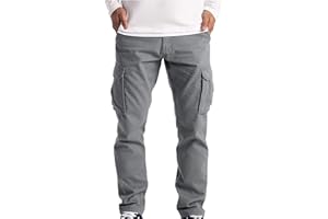 HAOLEI Pantalones Hombre Tallas Grandes,Pantalones Casuales Holgados para Hombre con Múltibolsillo Pantalon Chandal Hombre Monocolor Pantalones Cargo Hombre Informal Deporte Pantalones Cargo Hombre