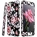 Produktbild iPhone 7 Hülle Case + Panzerglas, iPhone 8 Hülle Blumen, ZXK CO Blumenmuster Vintage Hülle Flexible TPU Silikon Handyhülle Schutzhülle Soft Case + 9H Härte Tempered Glass Displayschutz Displayschutzglas 2.5D Kanten, 99% Transparente für iPhone 7/8 4,7 Zoll