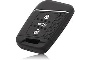 ‎FOAMO FOAMO Autoschlüssel Hülle Kompatibel Mit VW Passat B8, SEAT, Skoda - Silikon Schlüsselhülle - Schutz-Hülle Für Schlüssel Schwarz-Weiß
