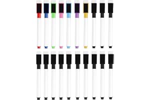 Birshe 20PCS Tableau Blanc Stylo Marqueurs Effaçables Marqueurs pour Tableau Blanc Stylos de Tableau Blanc Magnetique Stylo Effaçable Effaçable à sec,Avec Effaceur pour Maison L'éCole Bureau