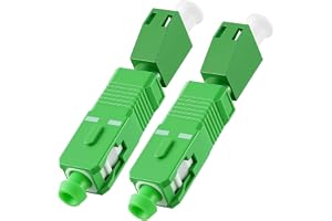 Eltichorix 2 stycken glasfiberadapter SC/APC till LC/APC-kontakt, LC SC adapter enkelläge 9/125μm med ≤0,2 dB förlust för OTD