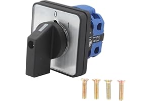 RUNQIN OUTDOOR Interruptor Giratorio Universal 2 Posiciones, AC 660V 25A Interruptor de Cambio Rotativo, Selector de leva 4 Terminales para Fábricas, Talleres, Instalaciones de Producción Industrial