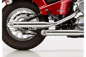MOTORRAD BURCHARD Auspuffanlage Falcon Cromo Line - Slash Cut kompatibel für Honda VT 600 Shadow mit EG-BE