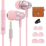Bulees - Auricolari per bambine e ragazze, con microfono e controllo del volume, piccoli auricolari per iPhone 6/6s, smartpho