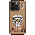 Santa Barbara Polo & Racquet Club, Fergus Tiger Series embroidery design Phone case for 2023, 15 Pro Max 6.7 inch Phone case (Brown)