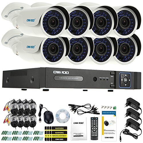 OWSOO 8CH Kanal voll AHD 1080N/720p 1500TVL CCTV Überwachung DVR Security System HDMI P2P Cloud Onvif Netzwerk Digital Video Recorder + 8 * 720P Outdoor/Indoor Infrarot-Bullet-Kamera + 8 * 60ft Kabel - 7