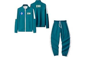 LILIHOT 𝙎𝙦𝙪ἰ𝙙 𝑮𝙖𝙢𝐞 Staffel 2 Kostüm für Erwachsene/Kinder,𝙎𝙦𝙪ἰ𝙙 𝑮𝙖𝙢𝐞 Costume Merch Unisex,Cosplay Anzug,Jacket und Lang Hose #456 007 246 222,Cosplay Zubehör Maskerade Party Requisiten