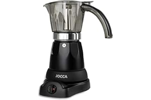 Jocca, Caffettiera Elettrica 6 Tazze, Base Girevole 360°, Sistema Mantieni Caldo, 450-480W