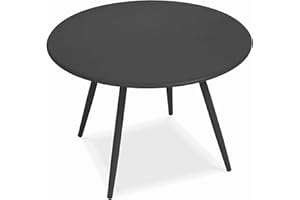 Oviala Palavas - Table Basse de Jardin Ronde en métal Gris Anthracite 50 cm