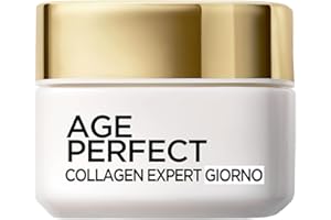 L'OREAL PARIS L'Oréal Paris Crema Viso Giorno Anti-Età, Per Pelli Mature, Pelle Più Compatta e Levigata, Macchie dell'Età Ridotte, Con Peptidi di Micro-Collagene e Niacinamide, Age Perfect Collagen Expert, 50 ml