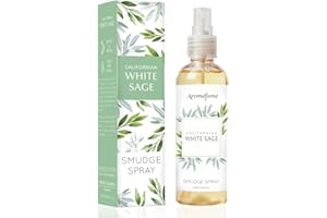 White Sage (California) Smudge Spray & Natural Mist by Aromafume | 100 ml / 3.3oz | Made with Salvia Apiana White Sage Extracts | Ideal for positivity, and cleansing | Non alcoholic, non-toxic & vegan