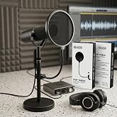 Nemesis Pop Filter Shield Mikrofon Pop Filtresi, 360 Derece Esnek Metal G&ouml;vde, Ayarlanabilir Kelep&ccedil;eli St&uuml;dyo Filtresi