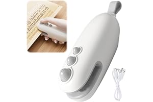 WRTEEASE Mini Bag Sealer,Handheld Mini Heat Sealer with Cutter, Portable Rechargeable Bag Sealer for Food Freshness, Magn-etic Storage, No Preheating Required, Ideal for Snacks and Leftovers