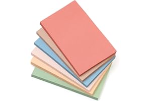 KIFZM 3 x 5 Inches Large Sticky Notes, 76 x 127 mm 6 Vintage Aesthetic Colors for School, Office and Notebook,80 Sheets/Pad
