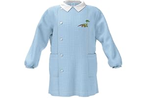 siggi Grembiule Asilo, Bambino e Ragazzo Con chiusura Bottoni o Zip. Quadretto Cielo o Bianco
