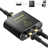 LiNKFOR RJ45 Ethernet Switch 1 to 2 1000Mbps Ethernet Splitter with 1M USB Cable for Cat5/5e/6/7/8 Gigabit Switch Duplicator