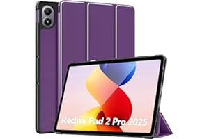TiMOVO Etui kompatybilne z Xiaomi Redmi Pad 2 Pro 12,1 cala 2025, cienkie i lekkie etui ochronne z twardym tyłem PC, automatyczne budzenie/uśpienie, ciemnofioletowy