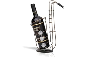 Tooarts Portabottiglie Per Vino Dal Design, Cremagliera del Vino del Metallo Sax Bello e Pratico Portabottiglie Vino Creativo del Supporto Bottiglia Artigianato Ornamenti