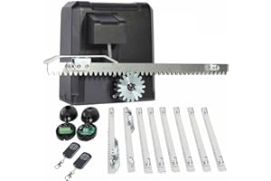 CO-Z 200W Motor para Puerta Corredera Capacidad 600KG Abridor de Puerta Corredera con 4m Cremallera de Acero y 2 Controles Remotos