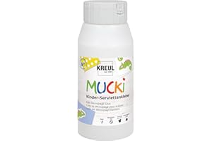 ‎KREUL KREUL 24392 - MUCKI Kinder-Serviettenkleber 750 ml - Auswaschbarer Kinder-Spezialkleber für Serviettentechnik mit sensitiven Eigenschaften