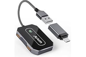 Alxum Adaptador inalámbrico Carplay, dongle CarPlay de Cable a inalámbrico OEM Compatible con Todos los Coches con Carplay cableado de fábrica y iPhone Compatible iOS 10+.
