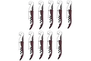 MADEHAY Kellnermesser Edelstahl, 68g Heavy Duty Edelstahl Wine Key,Korkenzieher Weinöffner mit (Weinrot/10 Stück)