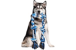 ETACCU Dog Rope Toy for Large Dogs - 42 Inches 6 Knots Rope Dog Toys for Aggressive Chewers, Heavy Duty Indestructible Dog Rope Toy, 100% Cotton Dog Tug Rope, Dog Chew Rope for Large Breeds