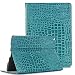 Produktbild iPad Pro 12.9 Cover, elecfan ® Ultra Dünn Leichtgewicht Book Stil Flip PU Leder Hülle Tasche Wasserdicht Case Smart Cover mit Standfunktion / Kartenfächer / Auto Schlaf Wach Funktion Anti Kratzer Schutzhülle für 12.9 Zoll iPad Pro 12.9 (iPad Pro 12.9,Himmelblau)