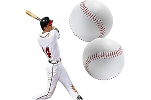 LNGJIN Baseballs - 2 Stück Handgenähte Softbälle, 9 Zoll, Für Erwachsene und Jugendliche