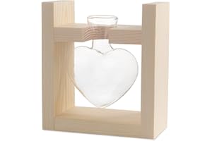 ROELLGS Jarrón de cristal transparente en forma de corazón, mesa de café, terrario de decoración de bodas