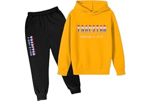 BFTHWY Tuta Trapstar Trapstar Bambini Felpa con Cappuccio Top e Pantaloni da Jogging Ragazzi Set di Abbigliamento con Cappuccio Trapstar Felpa Donna