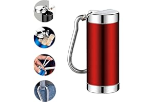 Tcdwla Posacenere Portatile,Posacenere da Esterno,Posacenere Auto,Posacenere Tascabile Posacenere da Campeggio per Auto Leggero, isolato, a Prova di Odore, con Moschettone (Rosso)