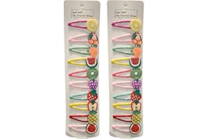 NOVAGO Lot de 20 Barrettes pinces à cheveux fantaisie décoratives pour séance photo réussie de votre enfant bébé ou jeune fille (20 pcs, Fruit)