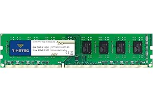 Timetec 8 Go DDR3L/DDR3 1600MHz PC3L-12800/PC3-12800 (PC3-12800U) Non-ECC sans Tampon 1.5V CL11 2Rx8 Double Rang 240 Broches UDIMM Ordinateur de Bureau mémoire RAM Module Mise à Niveau