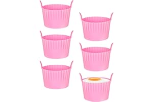 Ainiv Stampi per Dolci in Silicone, 6PZ Pirottini Muffin Riutilizzabili, Pirottini/Stampi in Silicone per Muffin, per Ninja Foodi Tower, per Budini, Focaccine, Gelati - Rosa