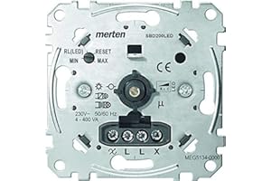 Schneider Electric Merten Universal-Drehdimmer-Einsatz, Dimmschalter, Unterputz, 4-400W, Phasenabschnitt, Aluminium, Artikelnummer MEG5134-0000