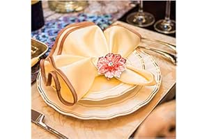 Gold Silber Serviettenringe Schnallen, 12 Stück Metall Rose Blume Serviette Schnallen für Hochzeitsfeier Abendessen Jubiläum Tischdekoration