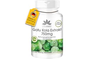 ‎HERBA DIREKT Gotu Kola 750mg - 120 Tabletten - hochdosierter Extrakt - vegan - mit Zink und Vitamin C | HERBADIREKT by Warnke Vitalstoffe - Deutsche Apothekenqualität