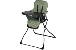 Bebeconfort Lily, Babyhochstuhl, 6 Monate–3 Jahre, 9–15 kg, ultrakompakt faltbar, leichter Hochstuhl (4 kg), leicht zu reinigen, weich gepolstert, einfach mit einer Hand faltbar, Mineral Green